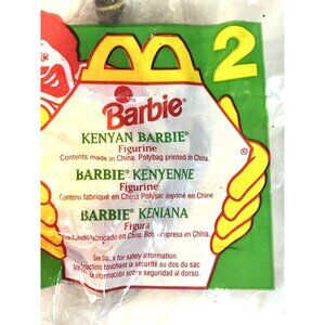 Vintage 1995 McDonalds Kenyan Barbie Happy Meal Toy 2 New READ